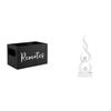 Retro Wooden Remote Organizer And Abstract Fire Resin Sculpture Slot Tabletop Holder for Nightstand