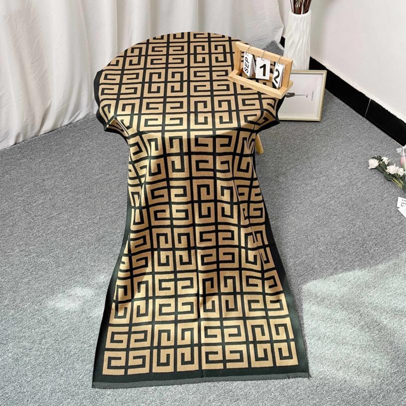Autumn and Winter Imitation Cashmere Scarf, Women's Air-conditioned Room Long Outer Shawl, Double-sided Warm Scarf