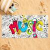 Ambesonne Music Towel Quick Dry Absorbent Beach Towel for Sports, Fitness, Swimming and Outdoor Activities