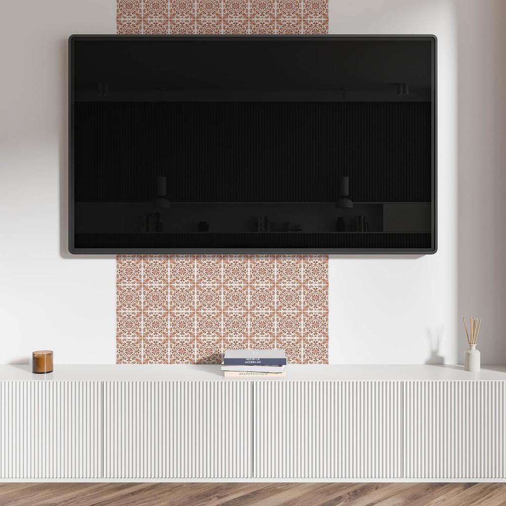 Zestaw Kafelków Pcv Z Dekorem Do Kuchni Lub Łazienki Ornamentalny Wzór Kwiatowy 10X40X20 Cm