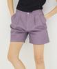 AWESOME STUDIO Women'S Collared Short Denim Pants Purple