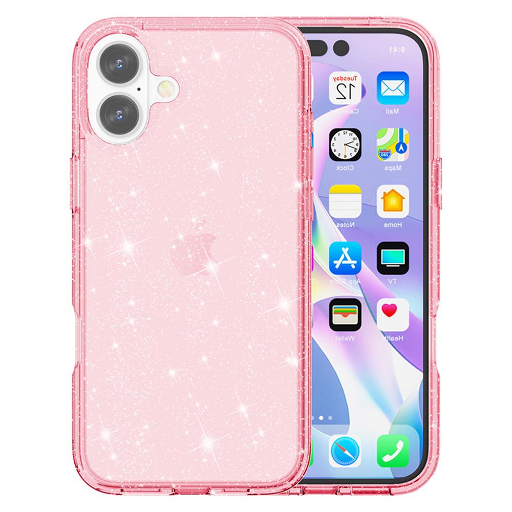 For iPhone 17 Case Sparkly Powder Glitter Shiny Soft TPU+Hard PC Back Cover