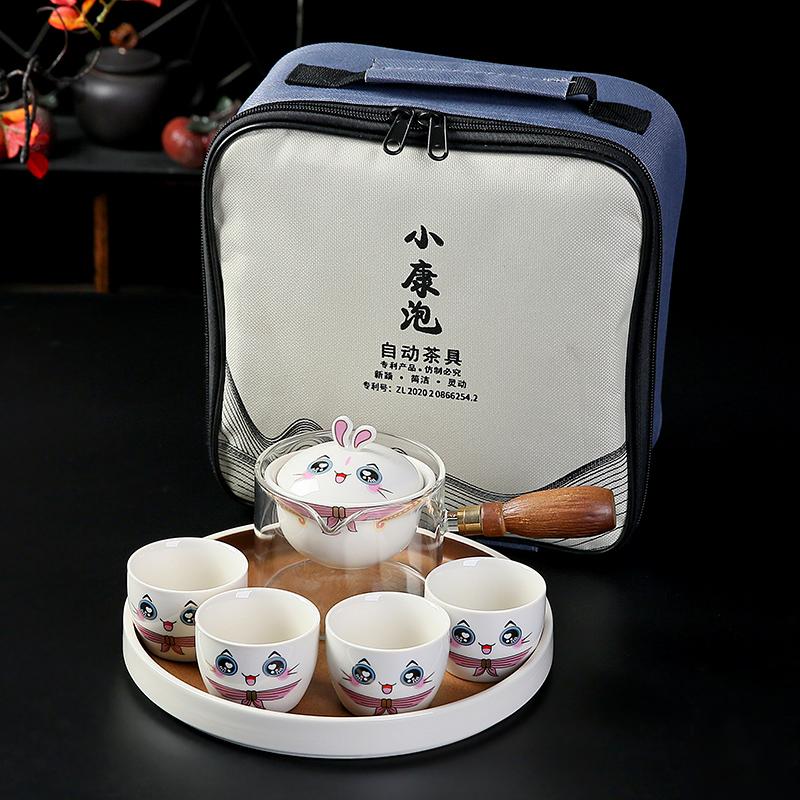 New Style Rabbit Chinese Kung Fu Tea set Travel Tea set Ceramic Portable Tea set Teapot Tea Maker Infuser Teacup Cup for Tea