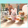 Plush Cute Mini Dog And Rabbit Keychain Fluffy Accessory With Soft Pp Cotton Filling