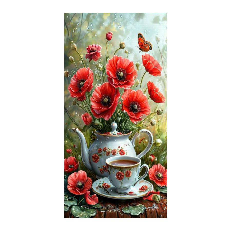 

Still Life Flower Large Size Diamond Painting New Collection Floral Butterfly Diy Full Drill Rhinestone Embroidery Mosaic Cross Stitch Kits Square drill 30x60cm