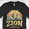 Zion National Park T Shirt Vintage S Birthday Present Vintage Washed Casual Stylish Designer Clothes Streetwear Unisex