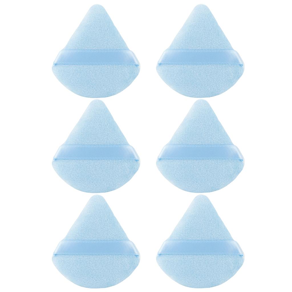 6 Pcs Powder Puff Face Makeup Sponge Soft Velour Triangle Powder Puffs For Loose Powder Body Powder Cosmetic Foundation Beauty