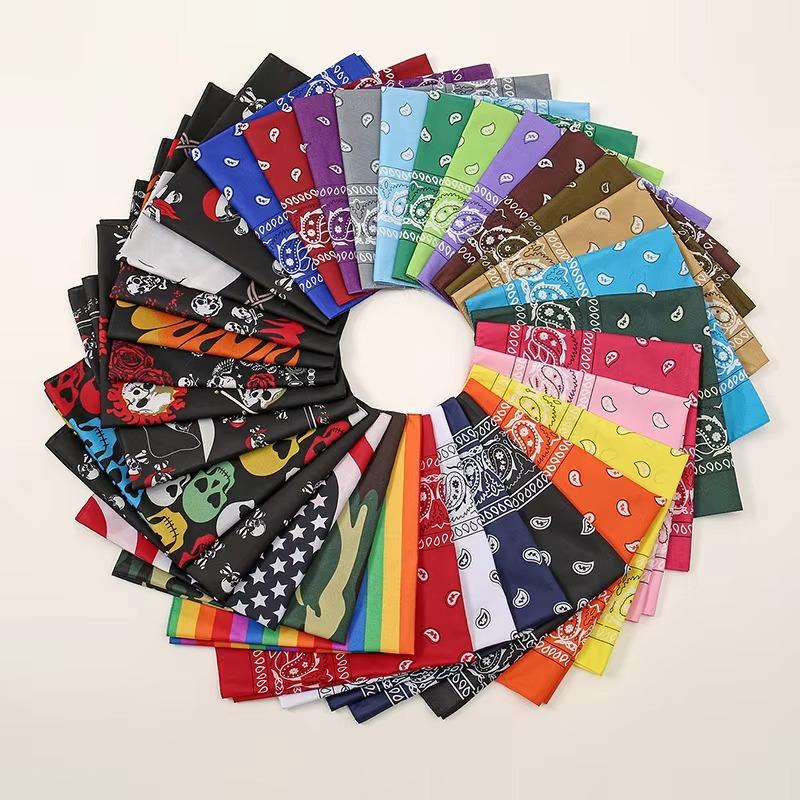 Fashion Bohemian Print Bandana Hair Bands for Women Turban Headband Square Scarf Handkerchief Hair Accessories Bonnet Hijab