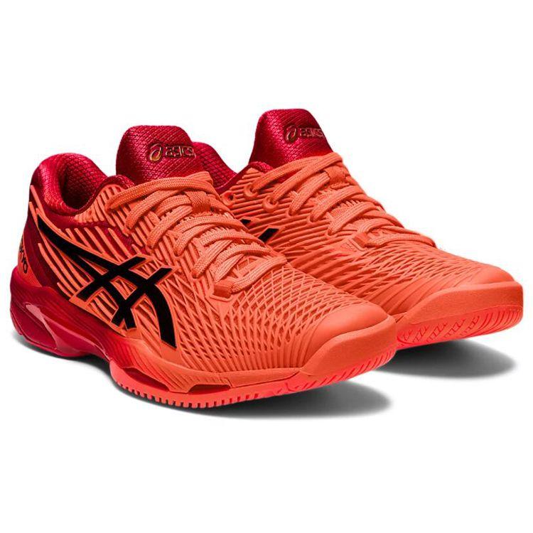 Asics Solution Speed FF 2 Bequem Leicht Langlebig Atmungsaktiv Niedrig geschnitten Laufschuhe Damen Sneaker Rot Schwarz 1042A181-701