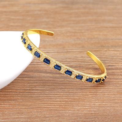 

Nidin New Arrival Fashion Trendy Exquisite Round Micro Pave Zirconia Crystal Cuff Bracelet Bangle for Women Adjustable Jewelry 56-58mm темно-синий