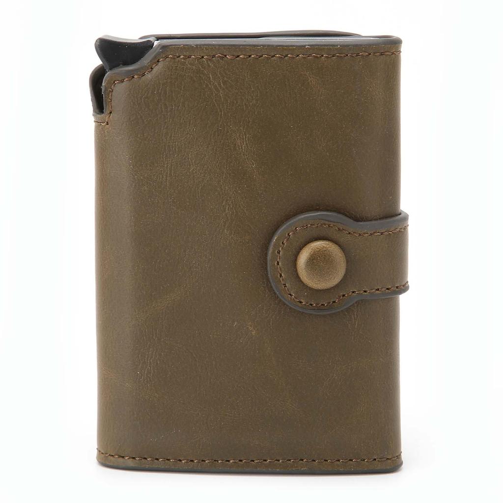 Automatic Popping Business Card Holder AntiDegaussing Credit Card Case Bag Gift(Coffee x 59#)