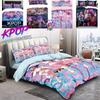 3pcs/set K-Pop Bedding Set Demon Hunters Colorful Print Polyester Student Dormitory Bed Sheet Duvet Cover Kid Gift Home Textile