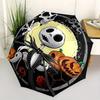 1 Parapluie Pliant Portable Coloré 8 baleines Thème Halloween Jack Skellington pour Hommes et Femmes, Un Compagnon de Trajet Compact Convient pour
