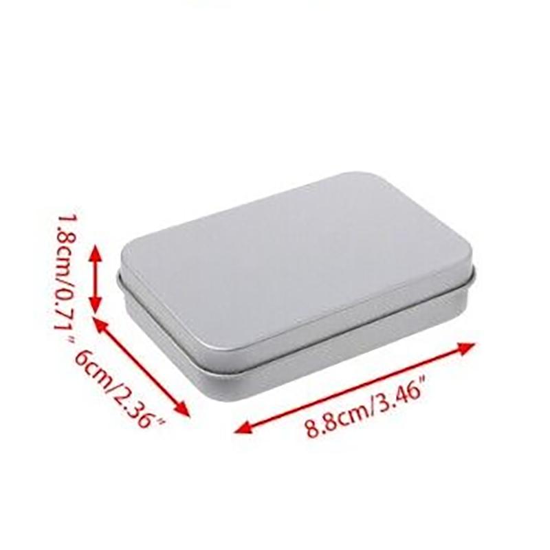 

Жестяная металлическая серебристая коробка для хранения, органайзер, кейс для денег, монет, конфет, ключей, инструментов, фурнитуры 88*60*18mm