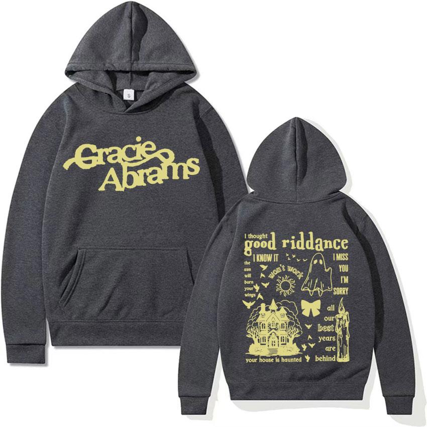 Retro Gracie Abrams Print Hoodies The Secret of Us Tour 2024 Music Album Sweatshirt Pullover Men Women's Harajuku Fashion Hoodie