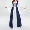 Halloween Dress Maxi Square Neck Royal Vintage Tight Waist Cosplay Dress for Party
