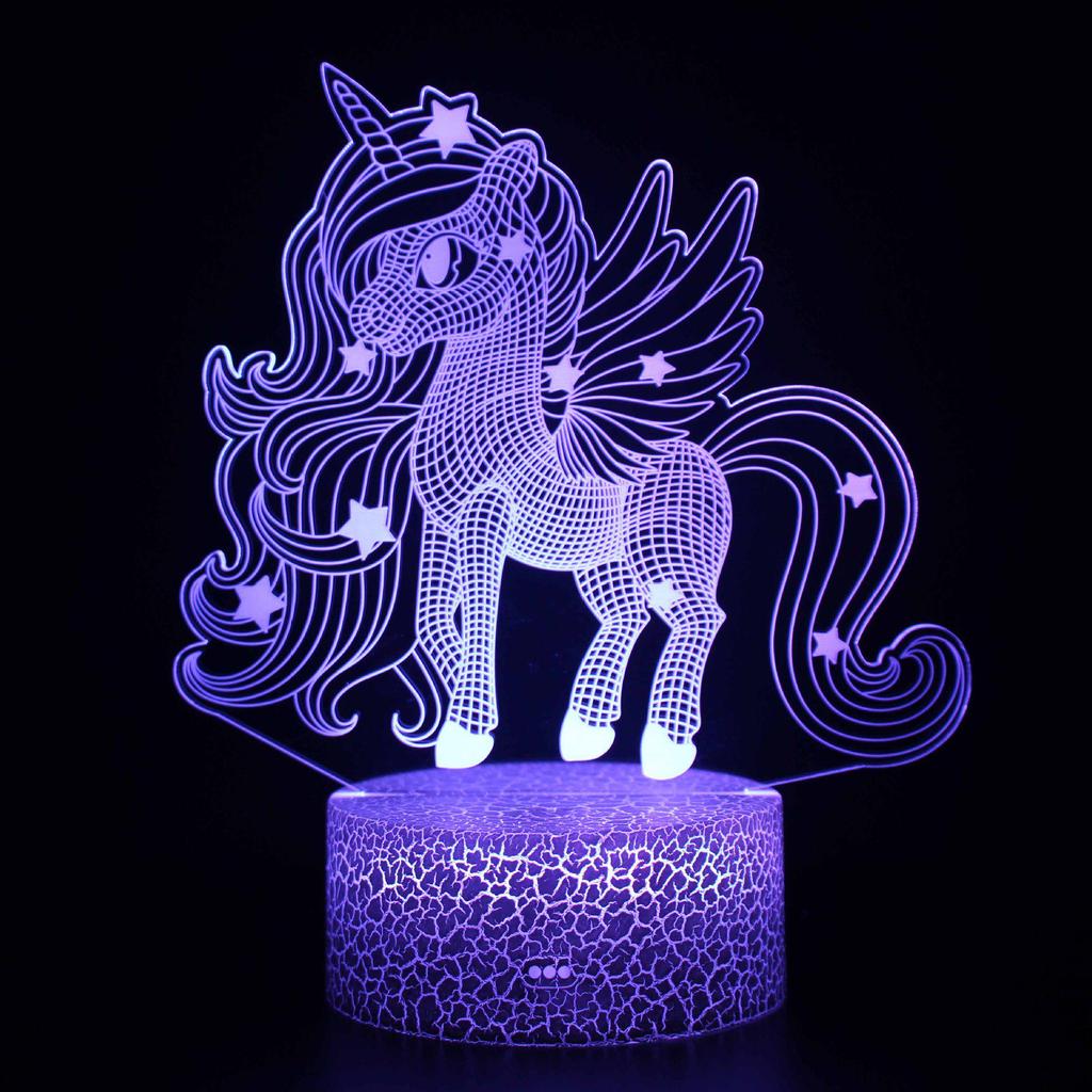 Acrylic Unicorn Night Light with Remote and Touch Control