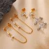 Sweet & Spicy Heart-Shaped Chain Ear Studs: Versatile European & American Cool Girl Style Earrings