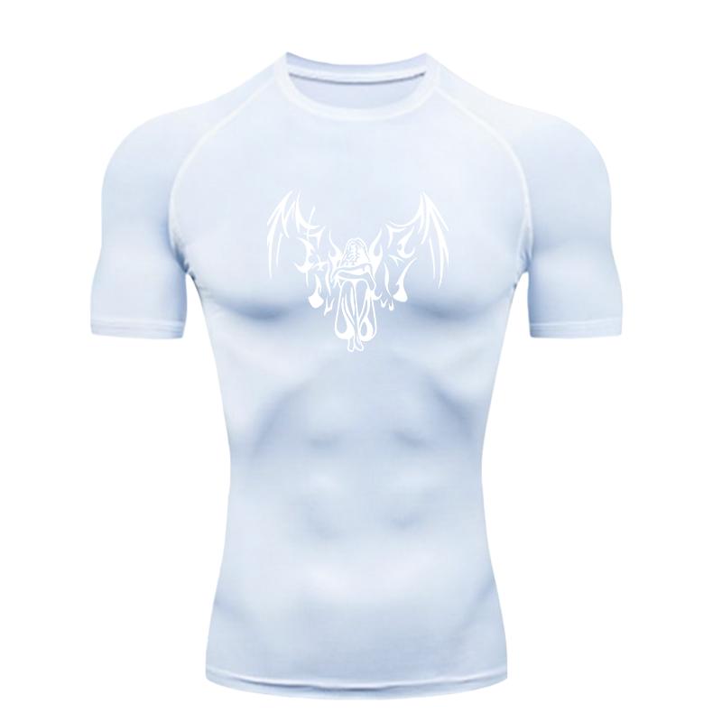 Fallen Angel  Men's Sports T-shirt Training Fitness Compression Short Sleeve Rashguard for Men Quick Dry Workout T-Shirt