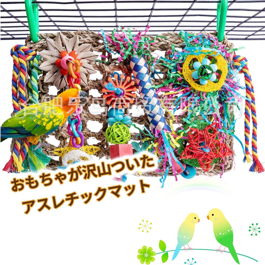 Hyack Cockatiel Toy, Bird Toy, Hanging Chewing Mat, Colorful Rope