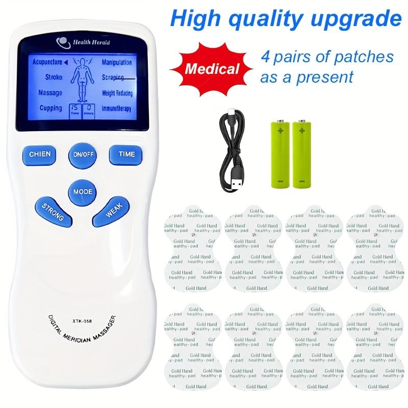 TENS + EMS Dual Channel Muscle Relief Pulse Massager with 8 Electrodes for Shoulder, Shoulder and Back Pain, Knee Muscle Relief