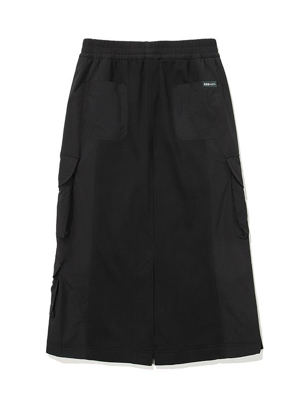 BBC EARTH W Woven Patch Buckle Cargo Skirt_Black