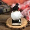 Easter Spooky Decoration Mystical Raven on Skull Statue, Gothic Crow Perching Figurine Mysterious Book Shelf with Book, Halloween Resin Sculpture for