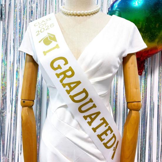 Graduation Ribbon Letter Print Adjustable Length Class of 2026 Celebration Ribbon Ceremony Outfit Accessory
