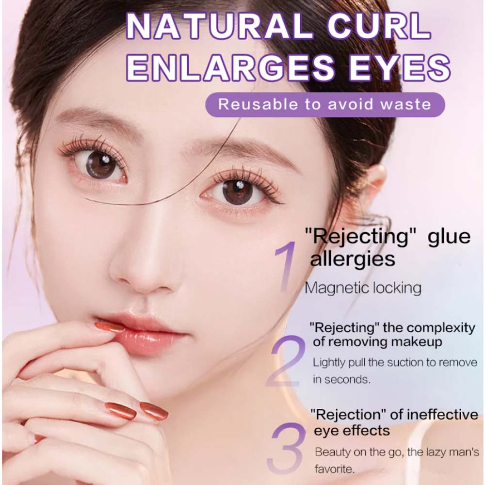 Glue Free Magnetic Eyelashes with Clip DIY False Eyelash Clusters Magnetic False Eyelashes  Female