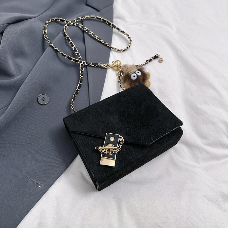 Trendy Retro Minimalist Korean Style Small Square Shoulder Bag For Women чёрный