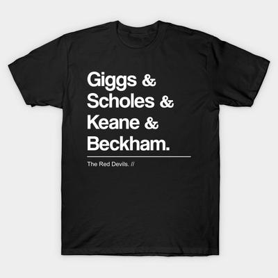 Men Black Print T-shirt The Midfielders No-Cut Heat Transfer Print Cotton Tshirt