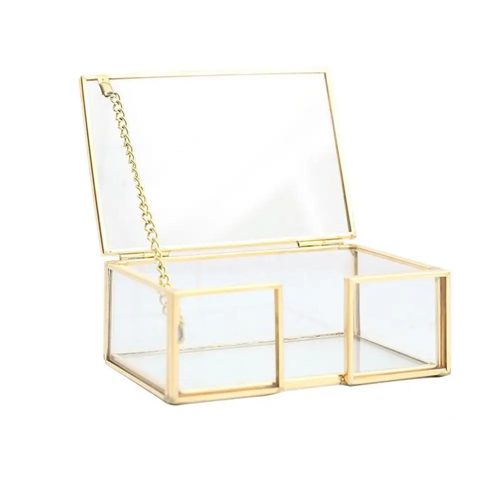Metal Glass Business Card Holder Stand Durable Elegant Office Name Card Display Stand Professional