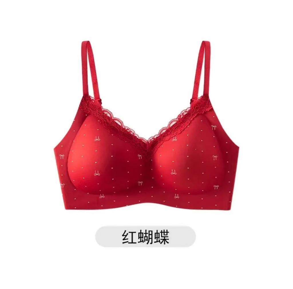 Women's Seamless Steel Rim Integrated Fixed Cup with Double Breasts, Beautiful Back, Lace Bra Cover, Summer
