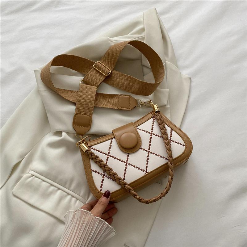 Summer New Trendy Fashion Diamond Women's Bag Chain Small Square Bag Casual Shoulder Messenger Bag Bag
