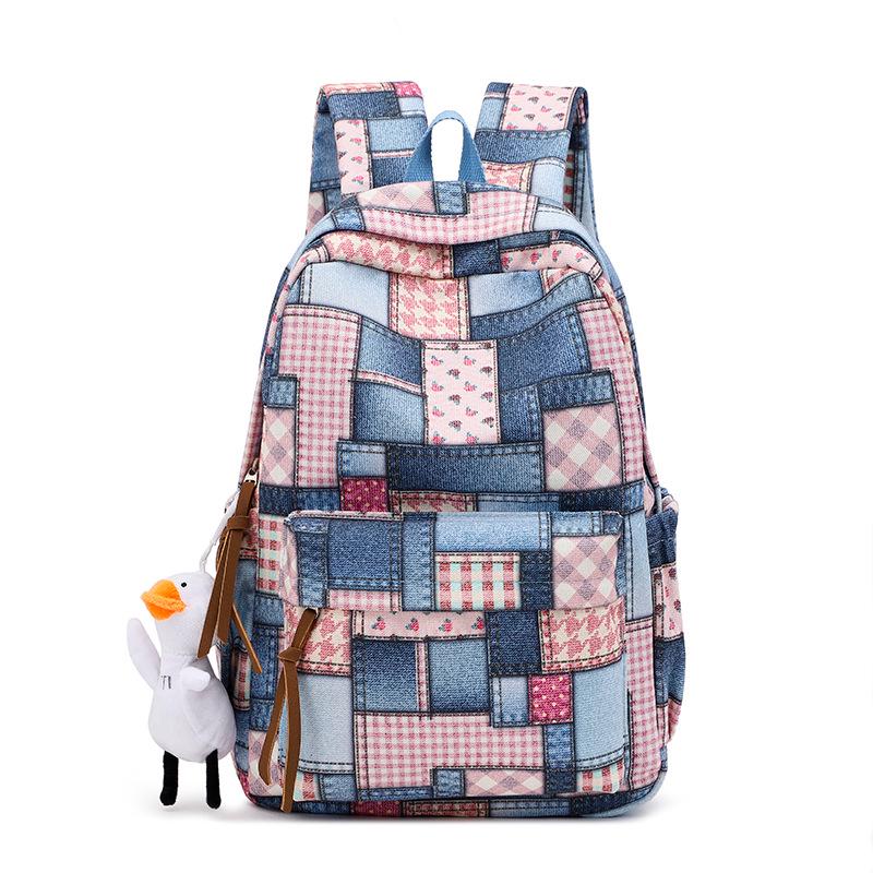 

Women s Retro Plaid Large Capacity School Backpack - Japanese College Style Single Bag