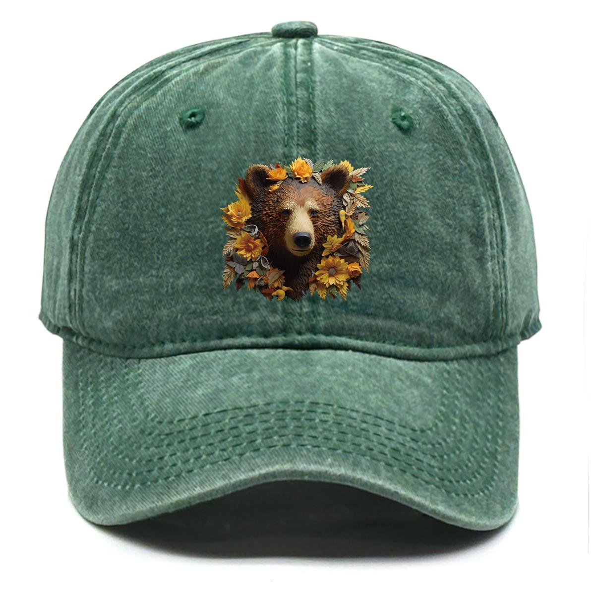 

Lifelike Brown Bear Print Adjustable Baseball Hat, Animal Man s Cap Headwear Inelastic Sunshade Casual Snapback Sun Hat as the picture зелёный