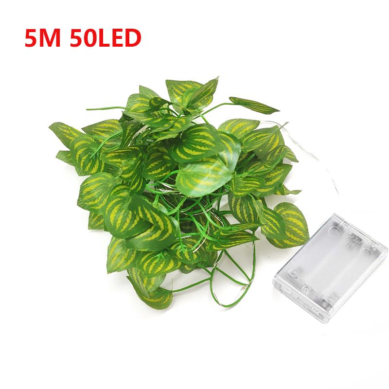LED Sunflowers String Lights 2M 5M 50 Bulbs Ivy Rose Plant String Lights Christmas Wedding String Lights for Bedroom Wall Decor