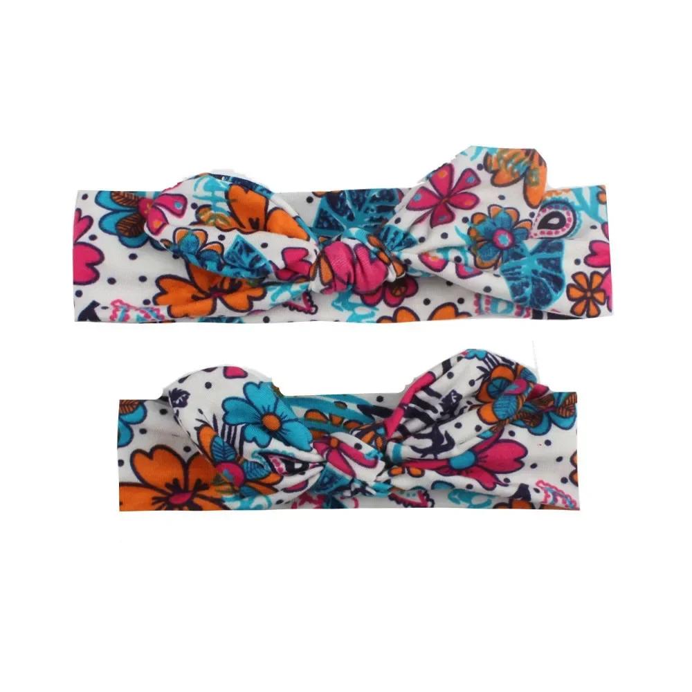 2pcs Parent-Child Headwear Mom Daughter Matching Hairband Set Turban Baby Girls Twist Knot Headbands Family  Accessories