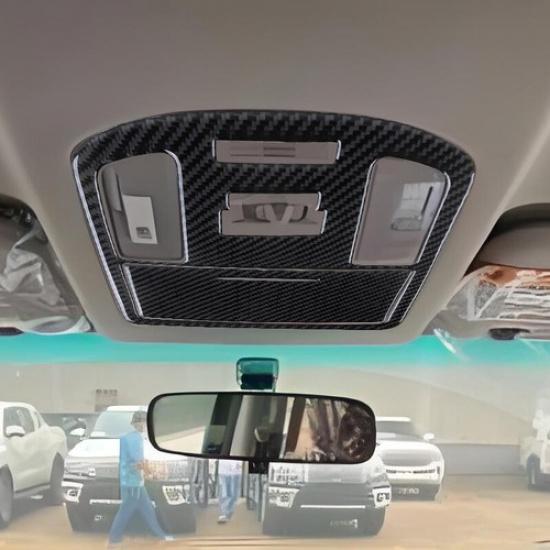 2x Carbon Fiber Front Roof Reading Light Panel Cover Trim For Toyota Hilux 15-21