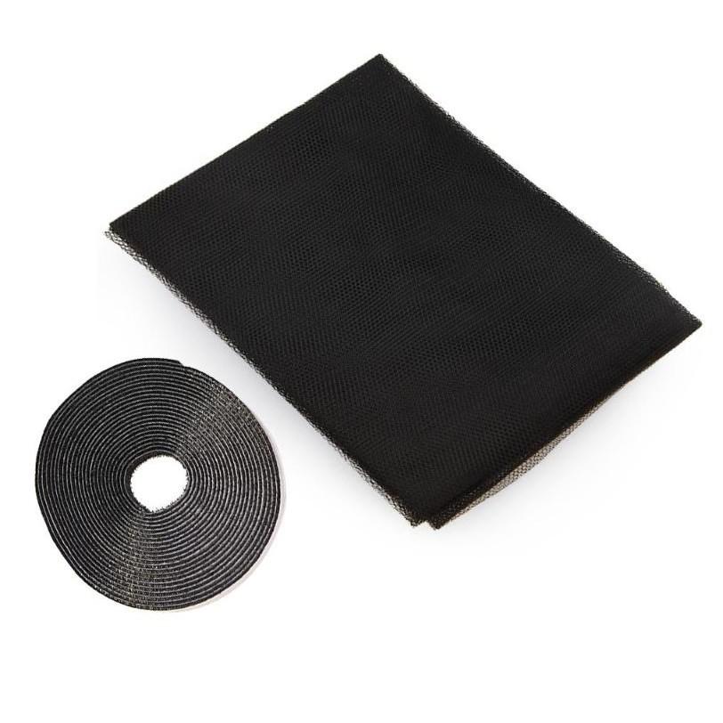 

DIY Window Mosquito Net Balcony Invisible Fiberglass Net with Magic Sticker 150*130cm Black