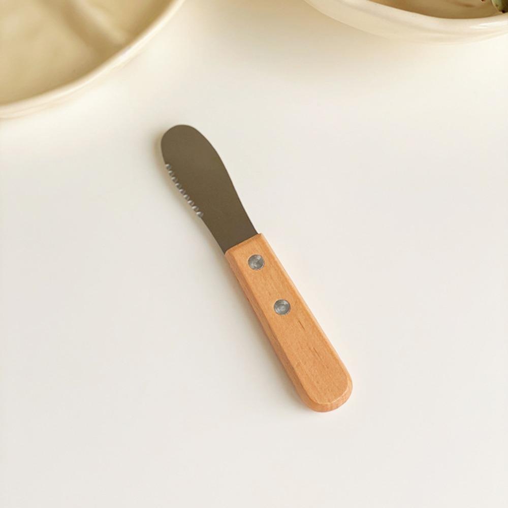 Mini Size Butter Knife Wood Handle Butter Spatula Kitchen Cutlery Jam Spreader  Bread