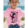 European Size A Easy and Creative Casual T Shirt with A Heart Print Perfect for A Girl Who Loves To Dance