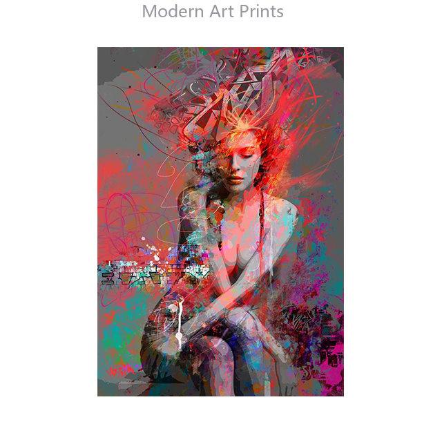 Colorful Woman Portrait Graffiti Art Posters Print Abstract Nordic Girl Canvas Paintings On The Wall Art Pictures for Home Decor