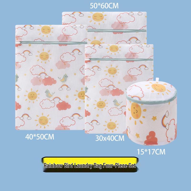 Printed Mesh Laundry Bag Set for Delicates – Cylindrical Bra and Clothing Wash Bags