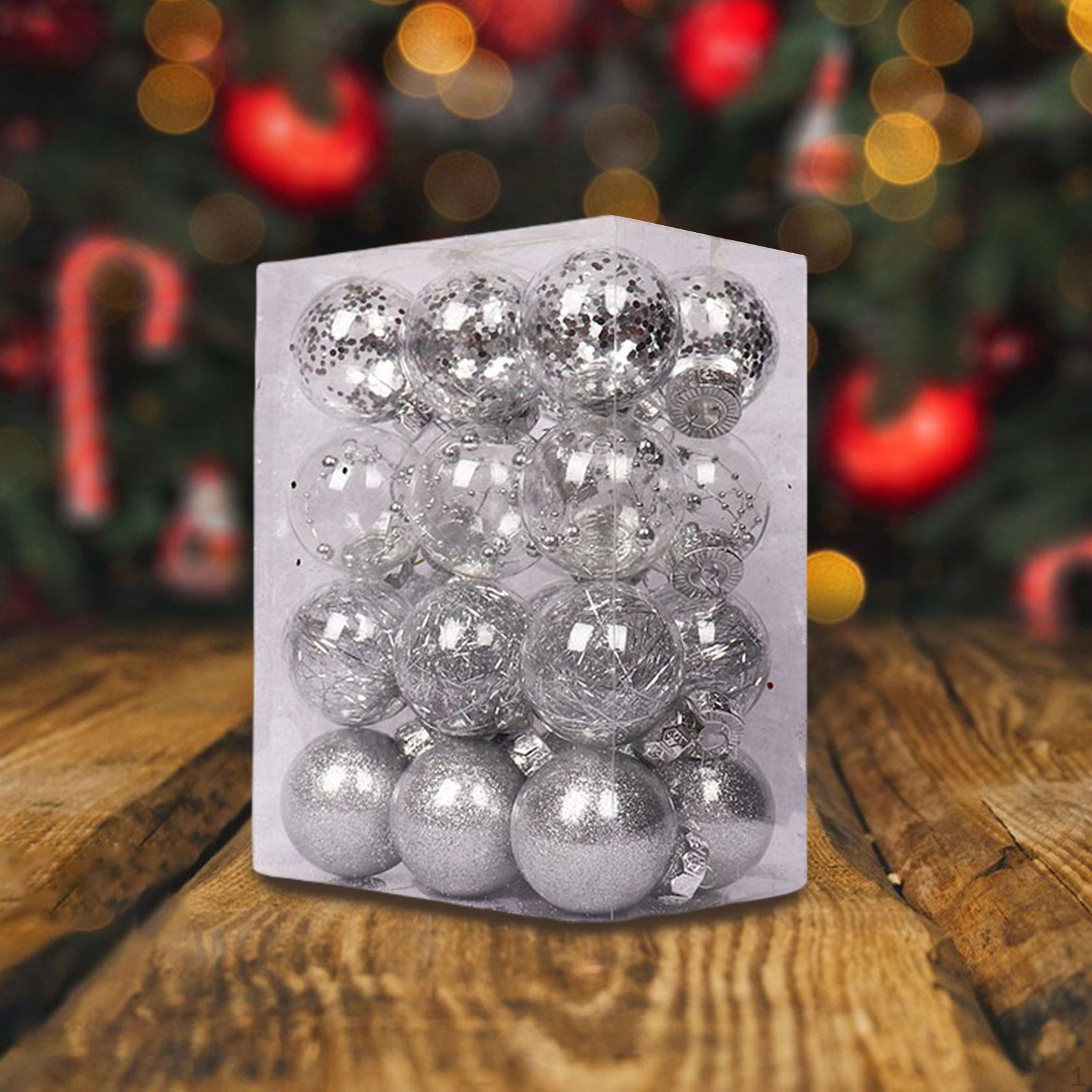 

24 Рождественские шары Украшения Украшения Новинка Поделки Подвешивание для серебряный