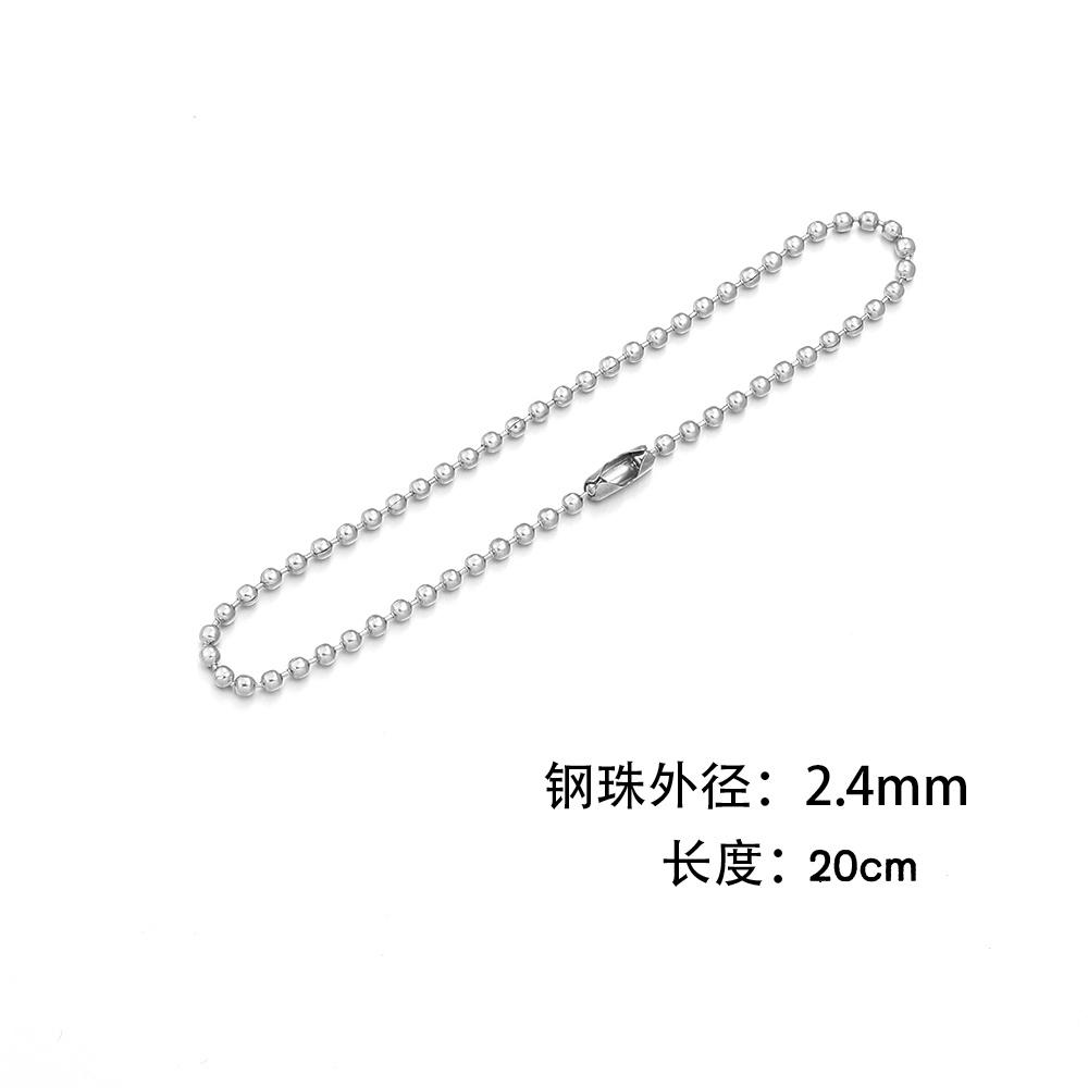 5pcs/lot 10-70cm Stainless Steel Ball Beads Chains For Bracelet Keychain Dog Tag Chain Connector DIY Keyring Jewelry Accessories