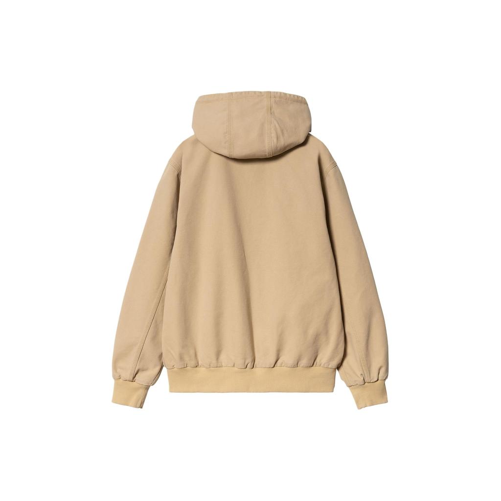 Carhartt WIP SS24 Active Jacket Classic Square Label Kangaroo Pocket Long Sleeve Hooded Loose Jacket Men Jackets Khaki I032939-1YH-3K