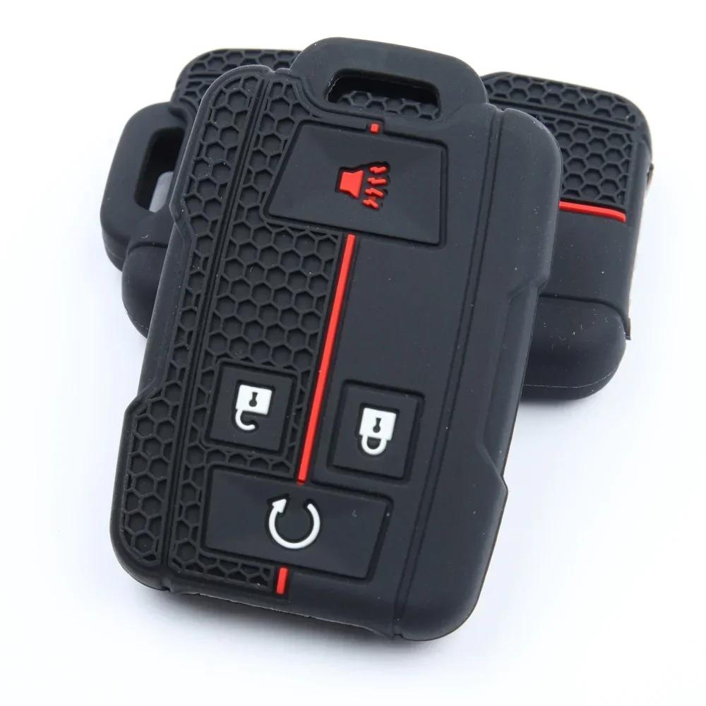 Silicone Car Key Cover Case Fob For Chevrolet Suburban Silverado Gmc Terrain Yukon Tahoe Sierra Smart Auto Accessories Key Ring