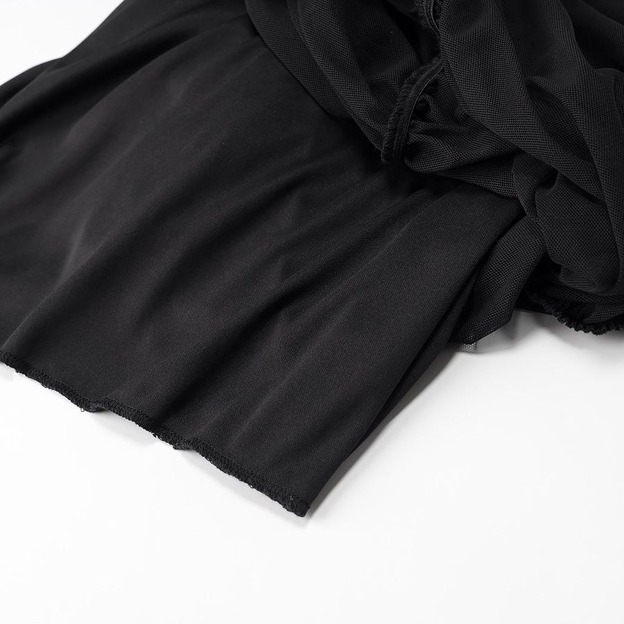 Schwarzes trägerloses gerafftes hochtailliertes Abendkleid - Europäischer und amerikanischer Stil Damen langes Kleid