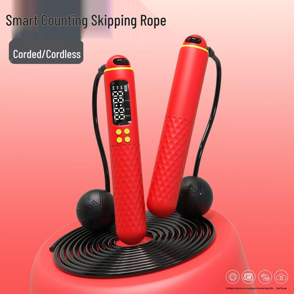 Weighted Cordless Smart Counting Jump Rope for Junior High Fitness and Exam Prep